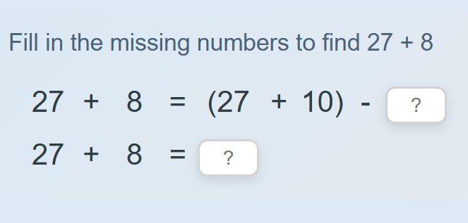 Use compensation to add - up to two digits